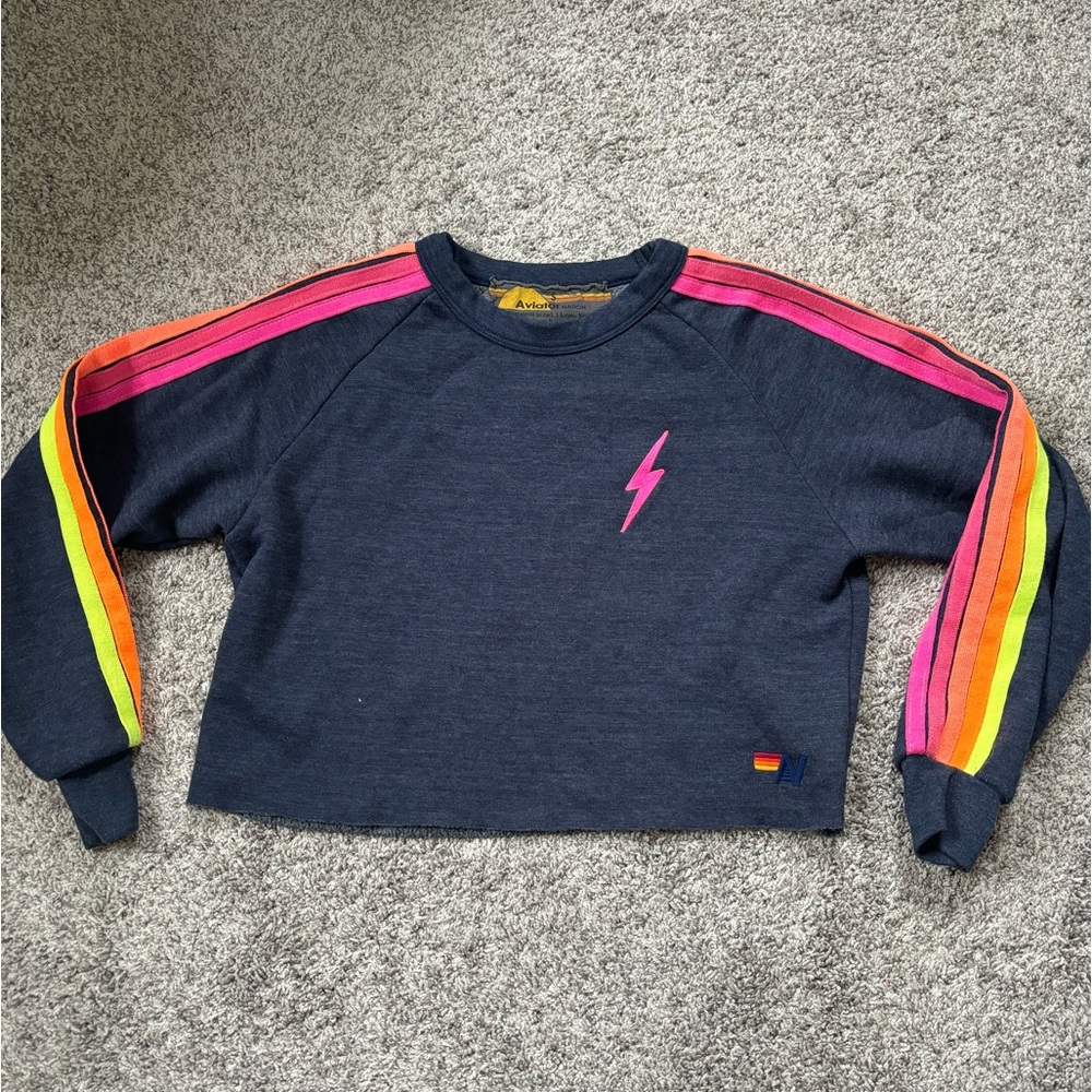 Aviator Nation cropped crew sweatshirt